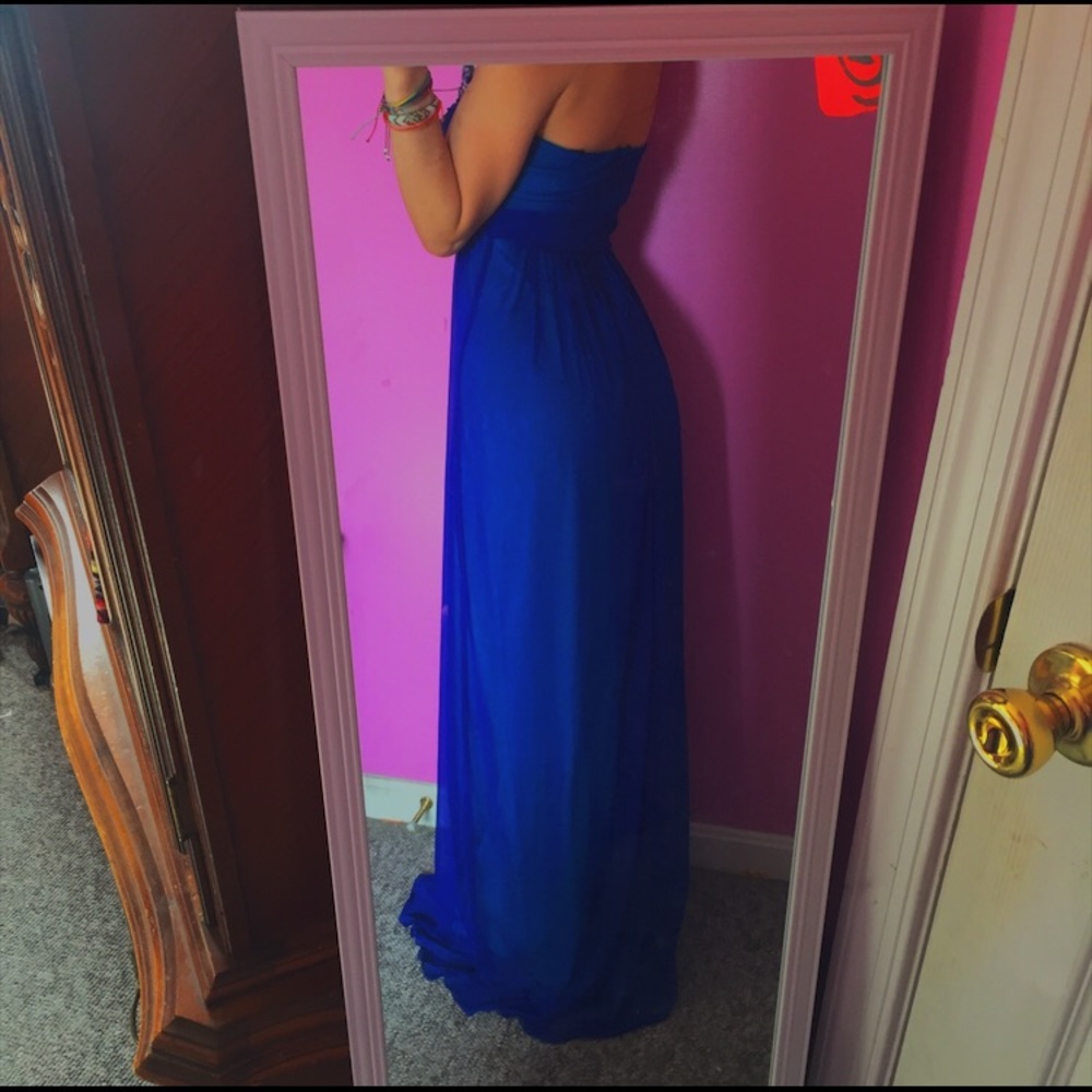 Formal Long Blue Prom Dress - Picture 2 of 2
